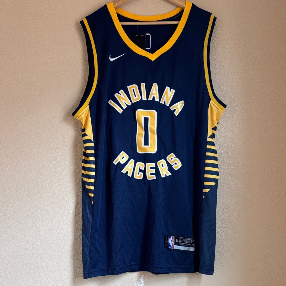Nike Indiana Pacers Blue and Yellow Jersey